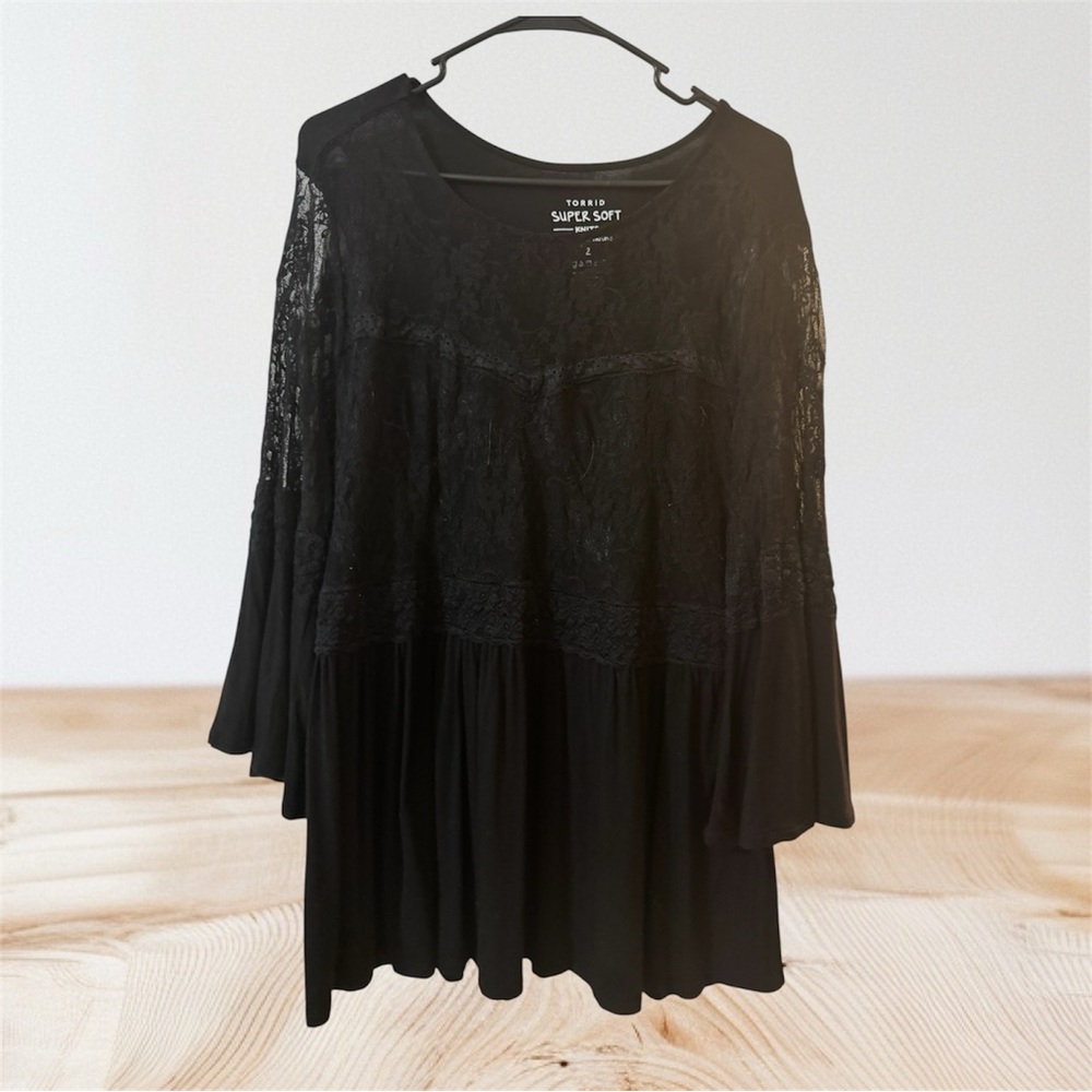 Torrid Black Lace Blouse